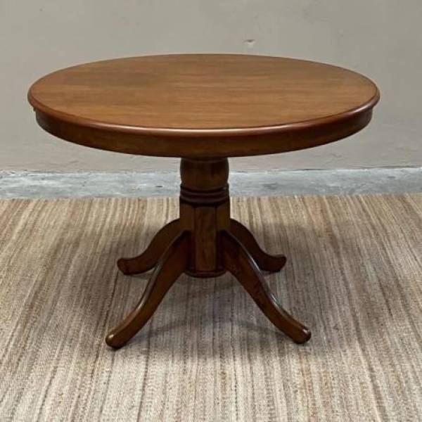 Mesa De Living Comedor Circular Sue Madera Maciza Natural