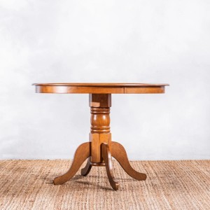 Mesa De Living Comedor Circular Sue Madera Maciza Natural