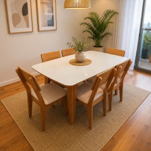 Juego De Living Comedor Vegas Con 6 Sillas