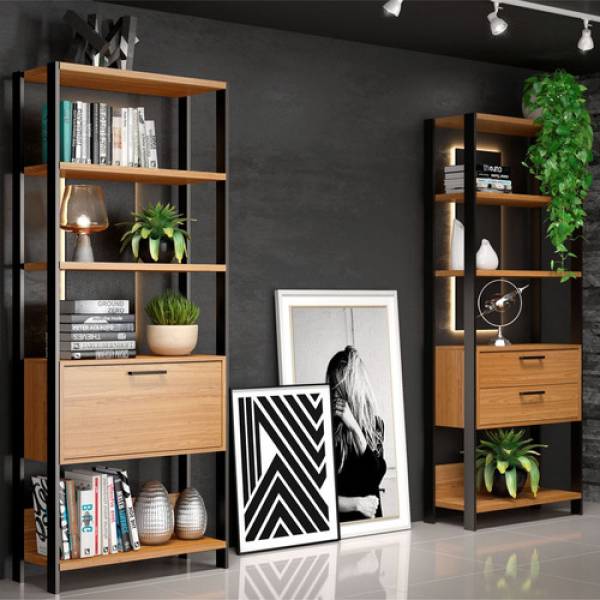 Biblioteca Industrial Noruega Con Cajones - Imagen 2