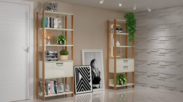 Biblioteca Noruega 73 Cm Color Blanco - Imagen 2
