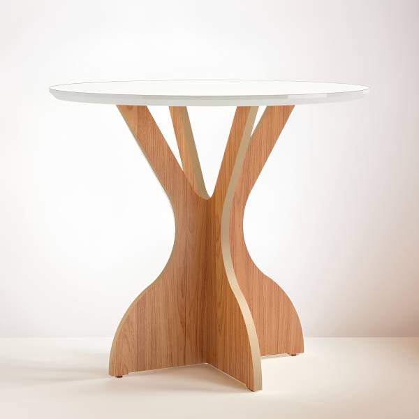 Comedor Circular Pampa Con 4 Sillas Tapizadas - Imagen 2