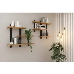 Estanteria O Repisa Con 3 Estantes Noruega 90 X 20 X 70 Alt.