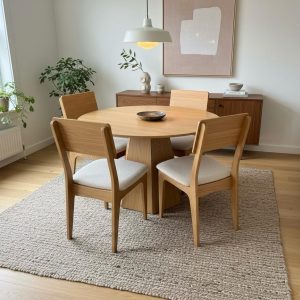 Juego De Comedor Suecia Con 4 Sillas Tapizadas