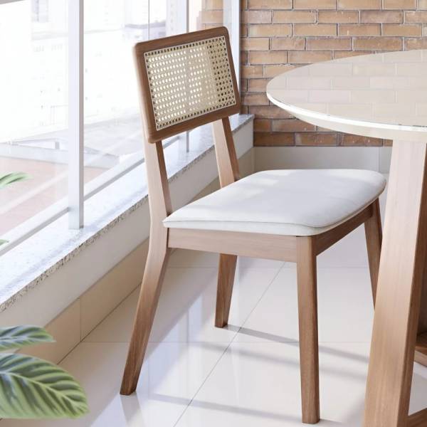 Silla New York fibras naturales lino gris o crudo - Imagen 4