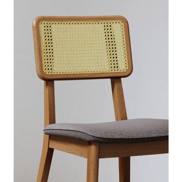 Silla New York fibras naturales lino gris o crudo - Imagen 3