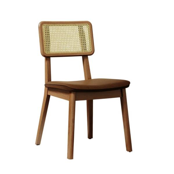 Silla New York fibras naturales eco cuero chocolate