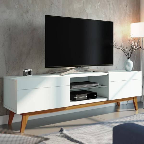 Rack para Tv QUEENS 2 puertas y estante de vidrio
