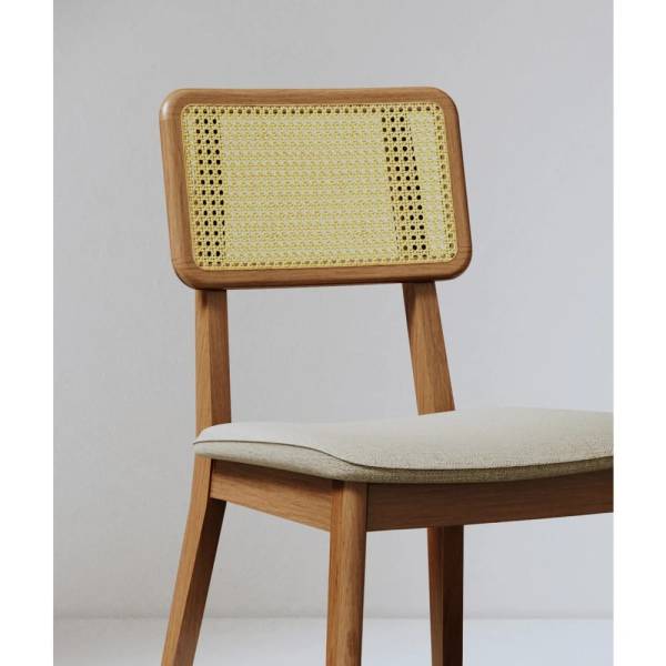 Silla New York fibras naturales bouclé crudo - Imagen 2
