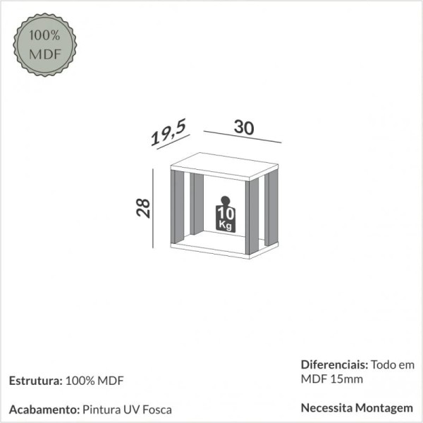 Estanteria / Repisa Flotante Noruega 30 X 20 X 28 Alt. - Imagen 4